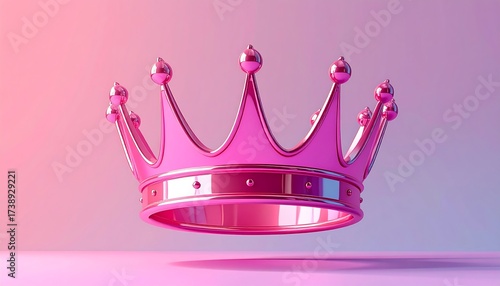 Elegant Pink Crown: A Symbol of Royalty and Luxury on a Gradient Background