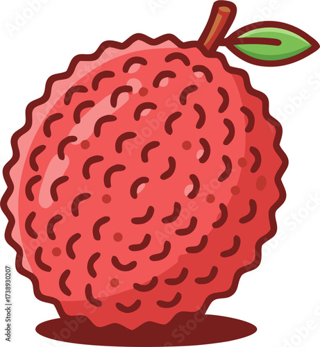 Lychee fruit illustration isolated on white background