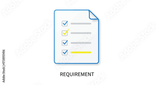 Vector illustration of requirement document with checklist task management and project planning with requirement and to do list