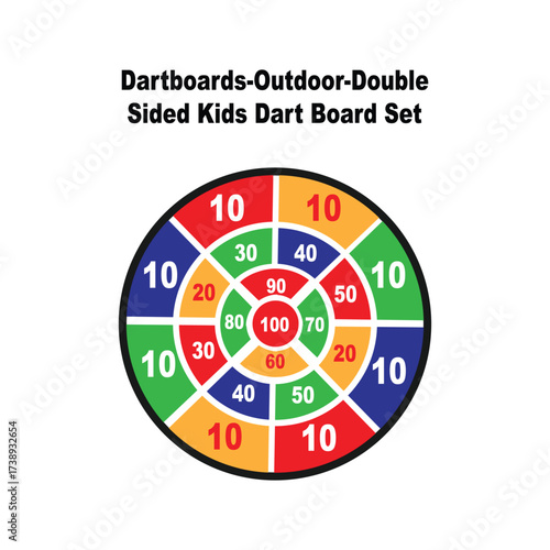 Dartboards-Outdoor-Double Sided Kids Dart Board Set illustration on whtie background