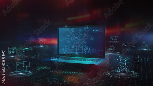 Animated infographics showcasing team effort using modern technology