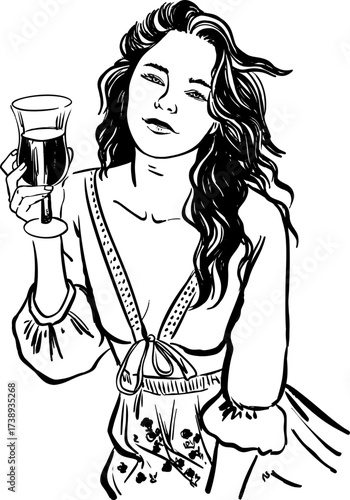 Woman holding a wine glass