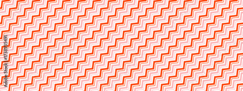 Candy cane zig zag seamless pattern. Red and pink zigzag stripe repeated background. Christmas wrapping paper wallpaper. Xmas peppermint backdrop. Winter holiday gift lines print design. Vector