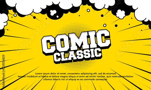 Yellow classic retro comic background art