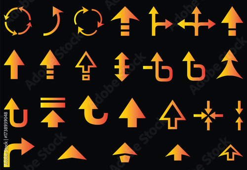 set of warning signs on white background