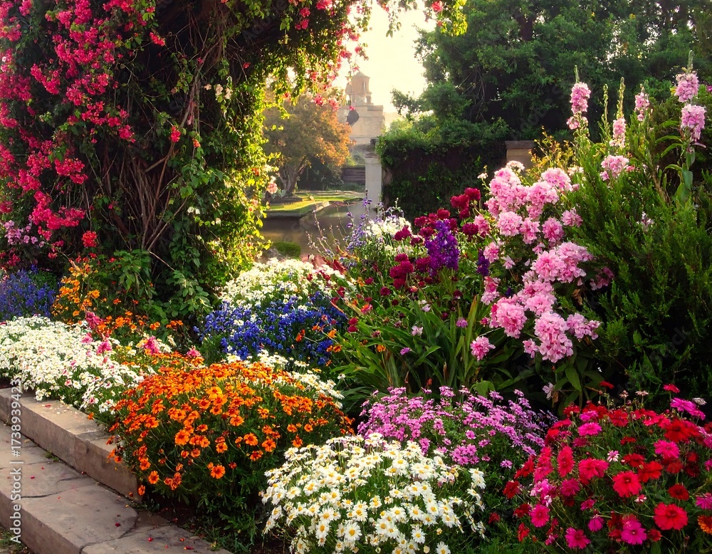 Obraz premium Vibrant Flower Garden Display.