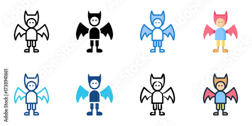  Themed costume parties icon set multiple style collection 
