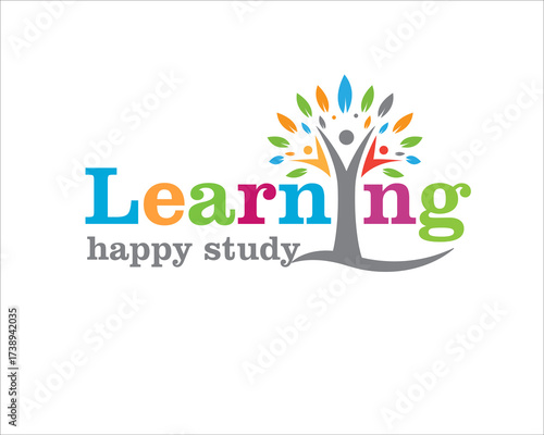 learning lab for child school logo designs