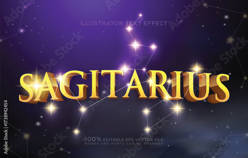 sagitarius astrological galaxy text effect	
