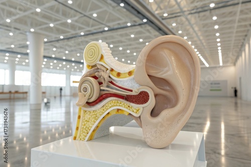 Photorealistic Model of Human Ear CrossSection Showing Anatomy