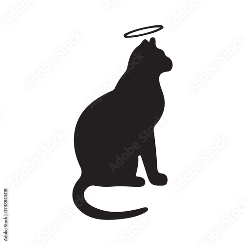 Spiritual Paw Print with Heart and Halo