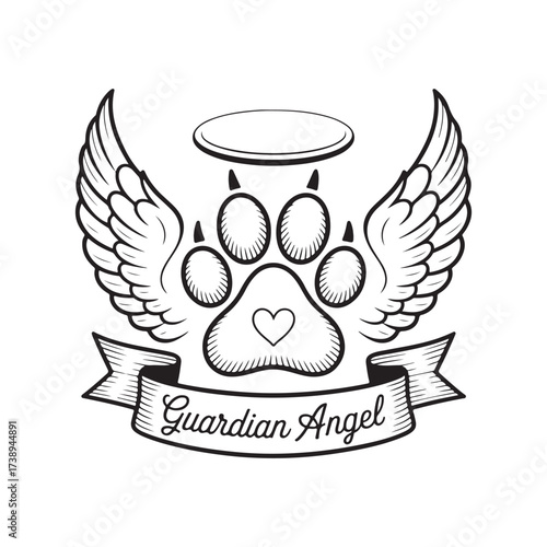 Animal Heaven Paw Tattoo