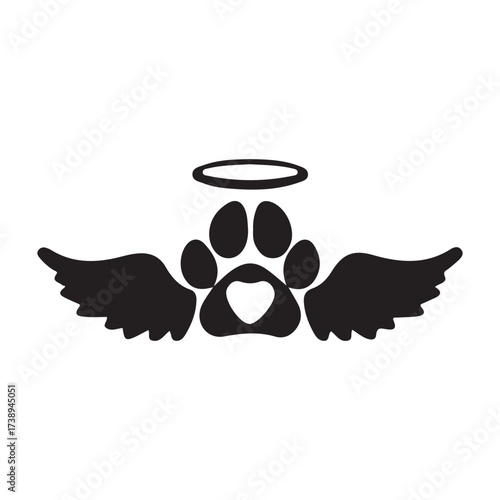 Pet Remembrance Angel Paw Icon