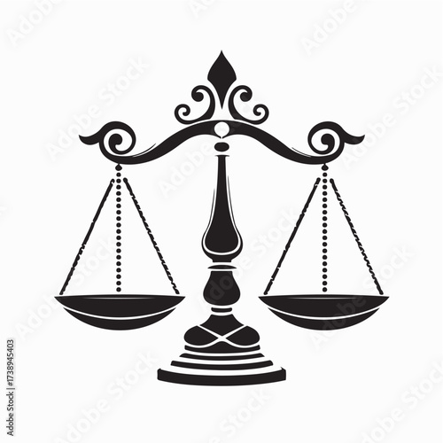 Legal Balance Scales Vector Illustration for Law and Justice