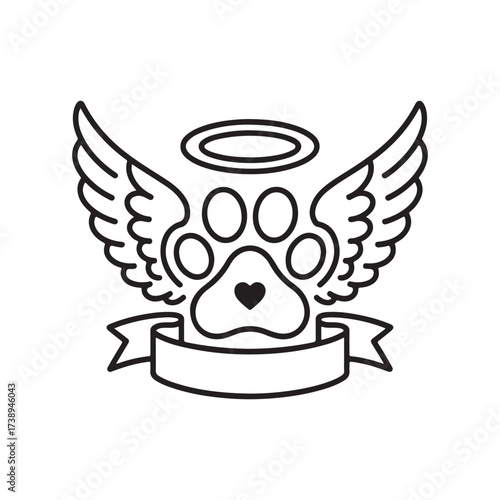 Dog and Cat Memorial Paw Tattoo Design