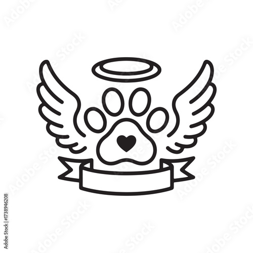 Pet Loss Winged Paw Logo