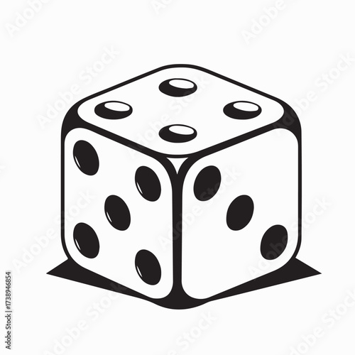 Simple Dice Vector Icon for Game Design and Gaming Illustration
