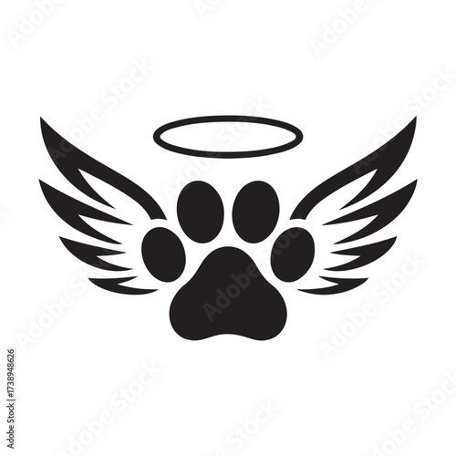 Heavenly Pet Paw Tattoo Style Design