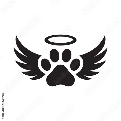 Guardian Angel Pet Paw Illustration
