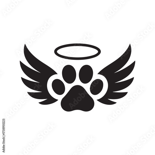 Guardian Angel Pet Paw Illustration