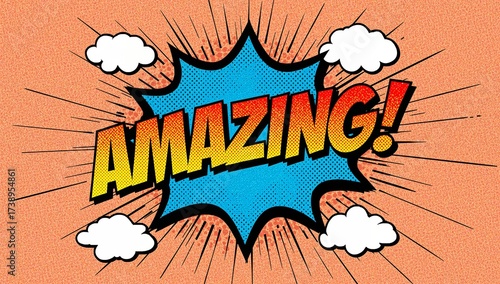 Comic Book Style Explosion with the Word 