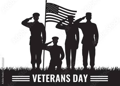 Honoring veterans with American flag silhouette