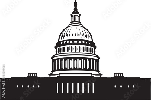 Untitled-70United States Capitol Building Vector Silhouette Landmark Illustration