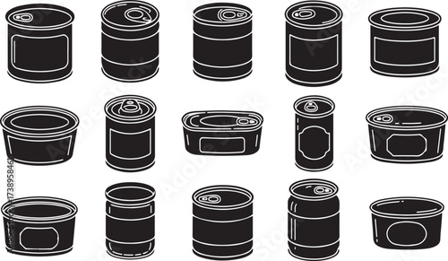 Isolated set of black and white photo cameras with lens and photography equipment includes DSLR, SLR, zoom, macro, and telephoto for digital and film focus