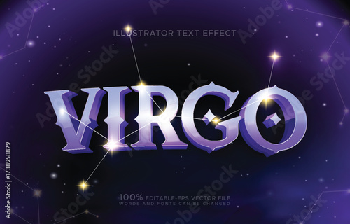virgo zodiac sign editable text effect	
