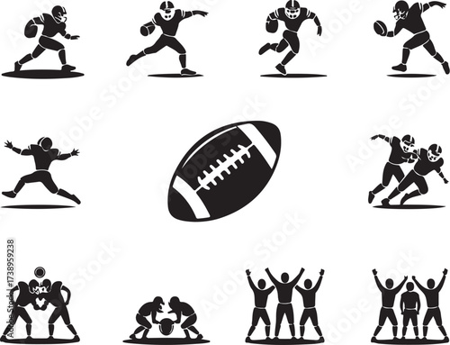 Dynamic football players celebrate team victory