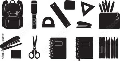 Professional makeup tools vector illustration set
