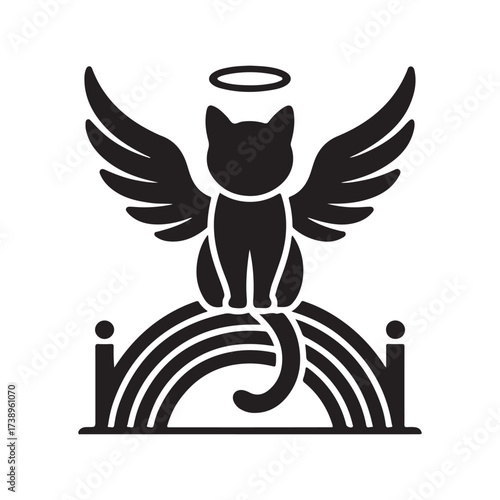 Cat Heaven Tribute Illustration with Wings