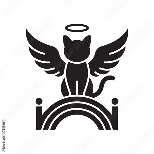 Cat Heaven Tribute Illustration with Wings