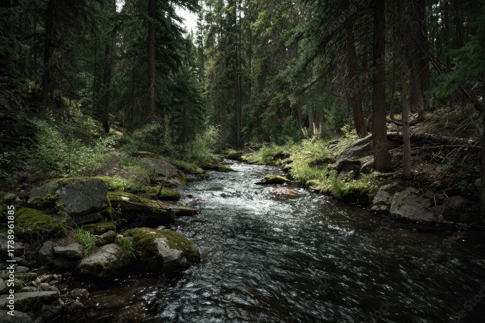 Obraz premium Serene mountain stream