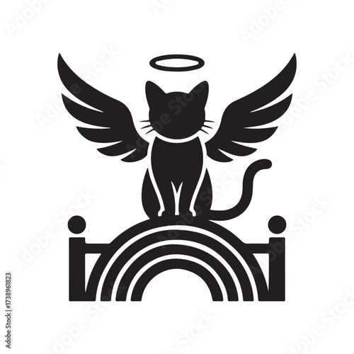 Cat Heaven Tribute Illustration with Wings