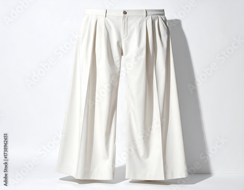 Wallpaper Mural Elegant White Pleated Palazzo Pants Isolated on White Background Torontodigital.ca