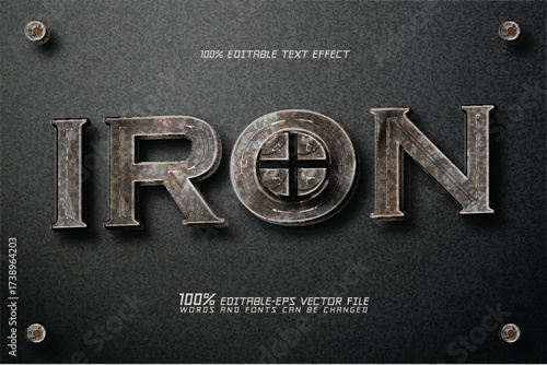 iron editable text effect	
