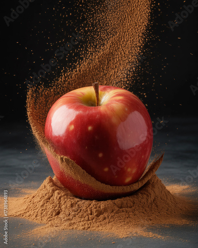 Red Apple with Cinnamon Dust