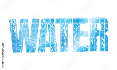 water blue pool 3d realistic water text effect	
