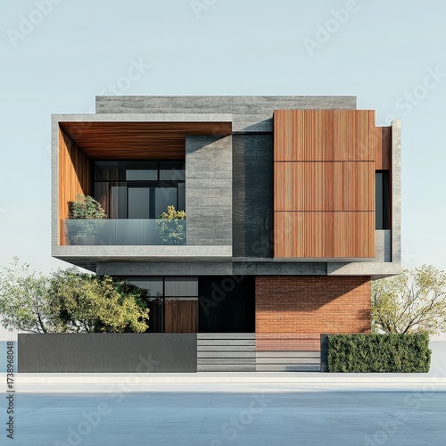 Modern House Elevation Design with Clean Lines