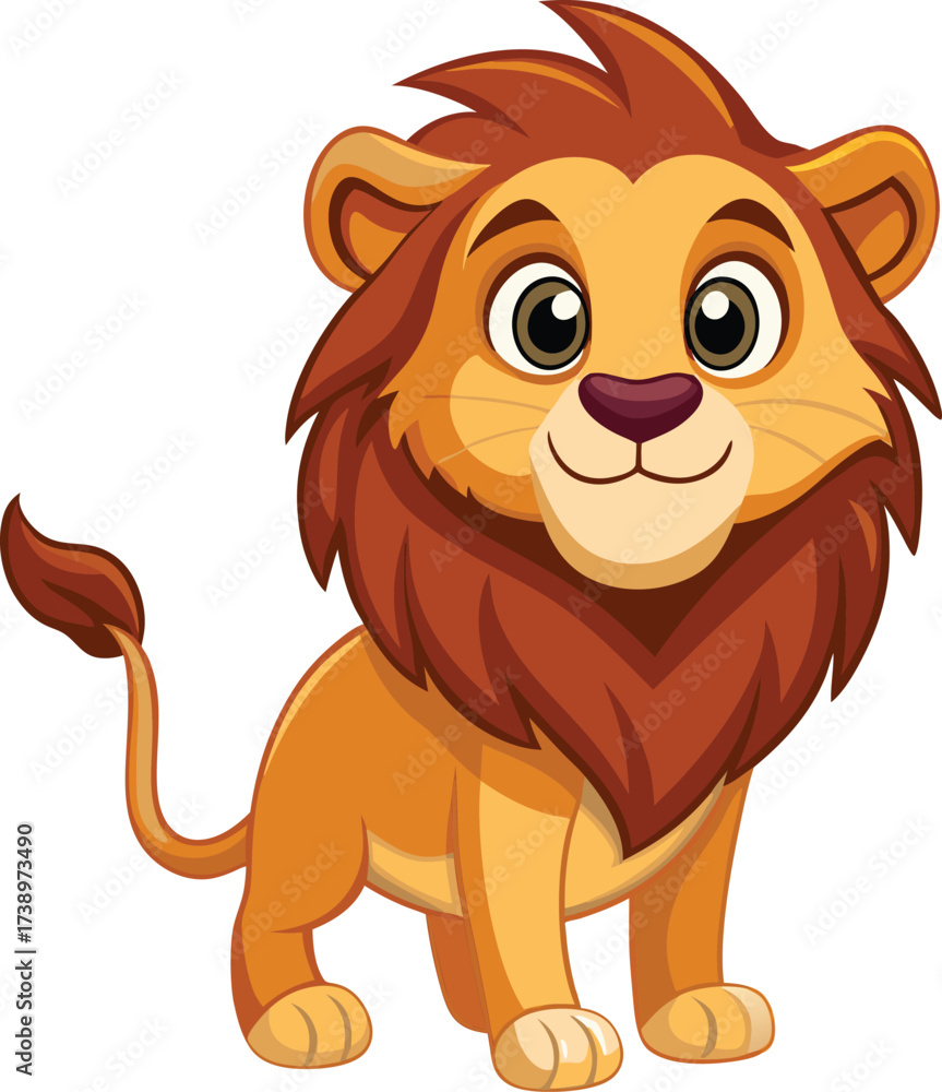 Fototapeta premium lion cartoon character vector illustration