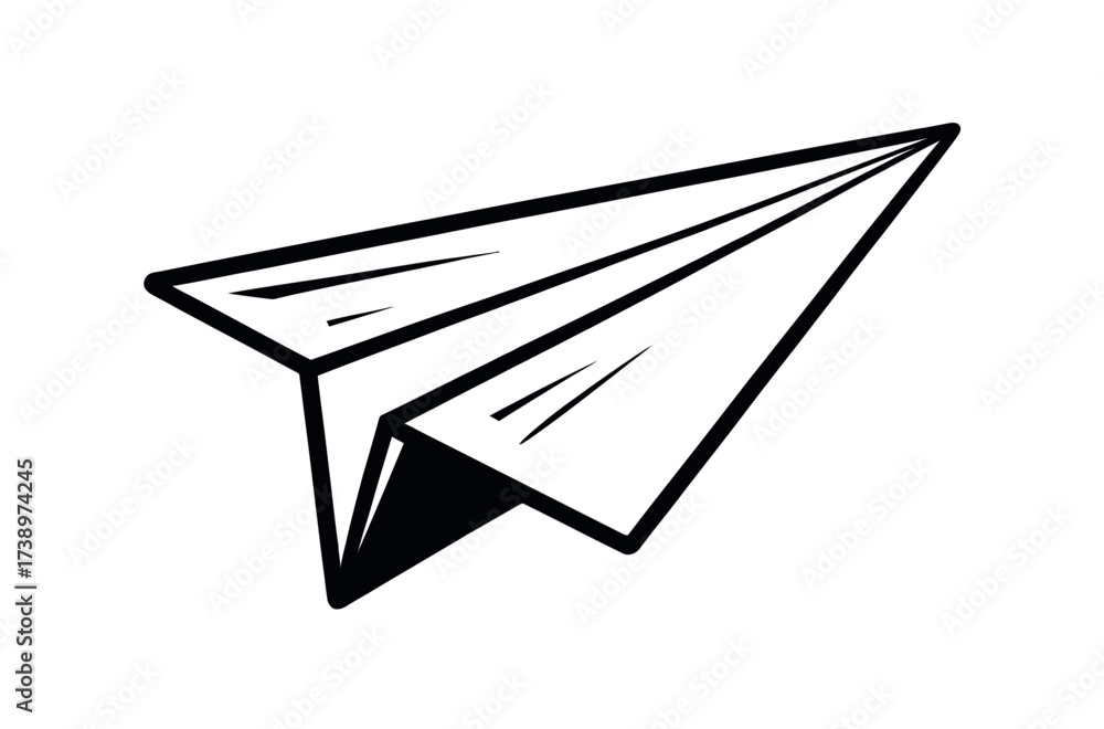 Fototapeta premium Flying Paper Plane Illustration