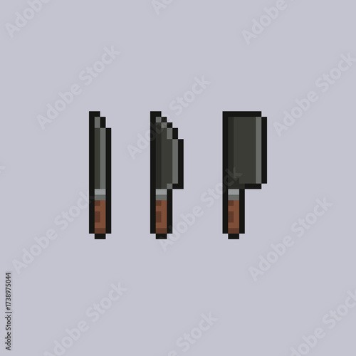 kitchen knife in pixel art