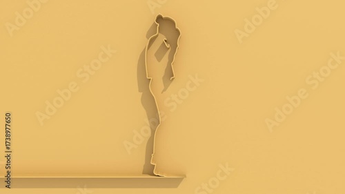Abused young woman trying to hide and defend herself. Stop violence against women. Family scandal, crisis, domestic violence and abuse. Frightened woman being harassed and bullied by her partner.