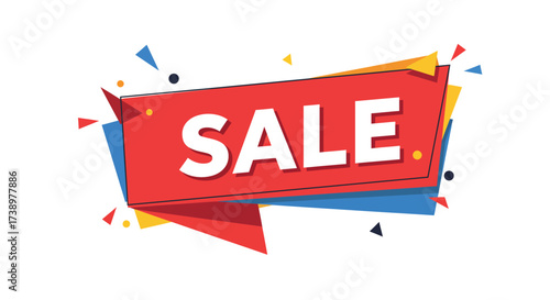 Vibrant Sale Banner with Geometric Accents Attract Attention and Drive Sales
