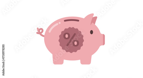 Discount Piggy Bank Savings and Financial Health Illustration