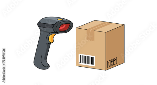 Scanning a Cardboard Box with a Barcode Scanner
