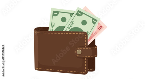 Wallet Filled with Cash Managing Finances and Spending Money