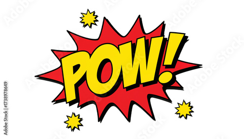 Comic Book Style 'POW!' Sound Effect Graphic with Starbursts