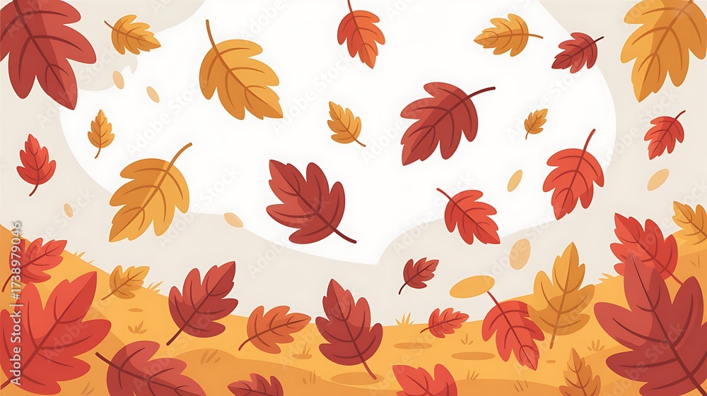 Obraz premium Autumn Leaves Falling Background nature